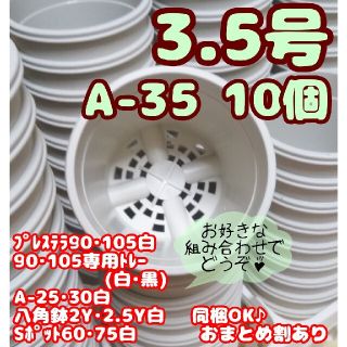 プラ鉢3.5号【A-35】10個 スリット鉢 丸 プレステラ 多肉植物(プランター)