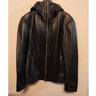 UNITED TOKYO ラムレザーハイネックフーデッドブルゾン  M 中古(レザージャケット)