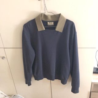 アクネ(ACNE)のACNE STUDIOS アクネストゥディオズ 襟付きスウェット ネイビー XS(スウェット)