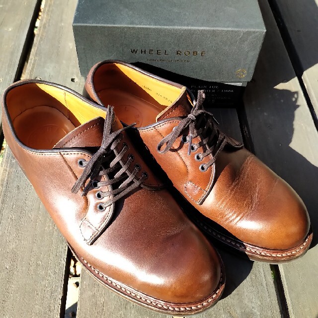 WHEEL ROBE PLAIN TOE BLUCHER ブラウン 7E 中古 メンズの靴/シューズ(ブーツ)の商品写真