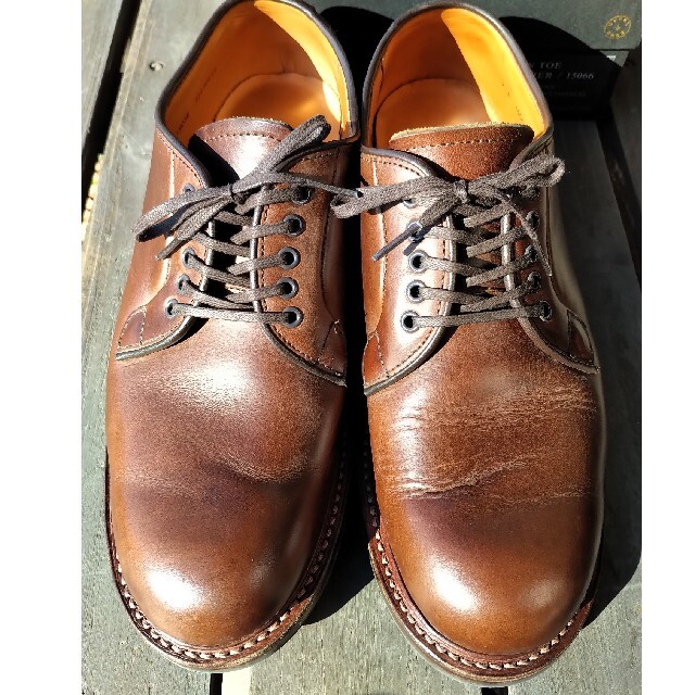 WHEEL ROBE PLAIN TOE BLUCHER ブラウン 7E 中古 メンズの靴/シューズ(ブーツ)の商品写真