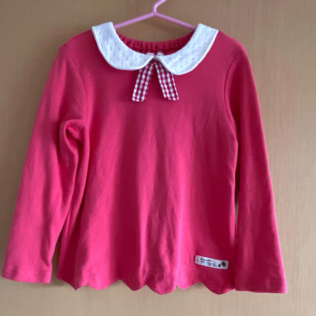 Biquette(ビケット)のビケット　春物Tシャツ　110 レッド　used キッズ/ベビー/マタニティのキッズ服女の子用(90cm~)(Tシャツ/カットソー)の商品写真