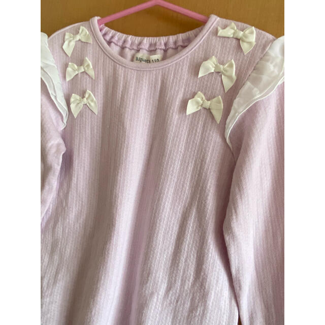 Biquette(ビケット)のビケット　春物Tシャツ　パープル　110 used キッズ/ベビー/マタニティのキッズ服女の子用(90cm~)(Tシャツ/カットソー)の商品写真