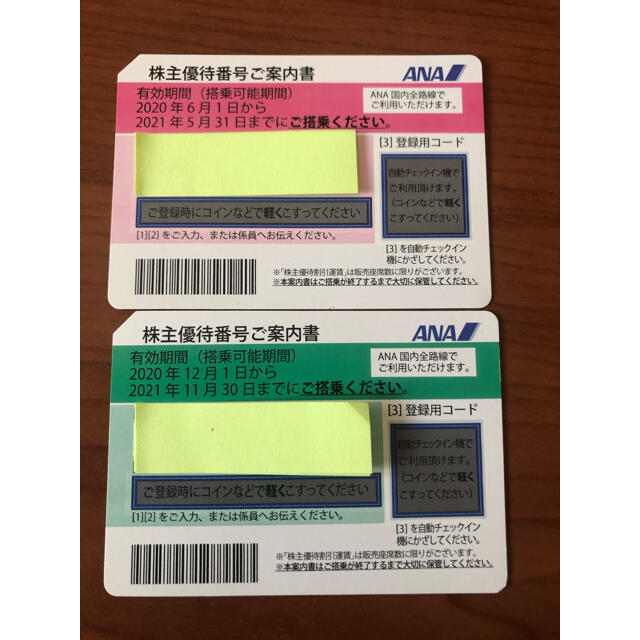 ANA 株主優待券　2枚 チケットの優待券/割引券(ショッピング)の商品写真