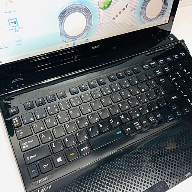 NEC(エヌイーシー)のWebカメラ付♪即利用可能★大容量750G/DVD/NEC/ブラックノートPC スマホ/家電/カメラのPC/タブレット(ノートPC)の商品写真