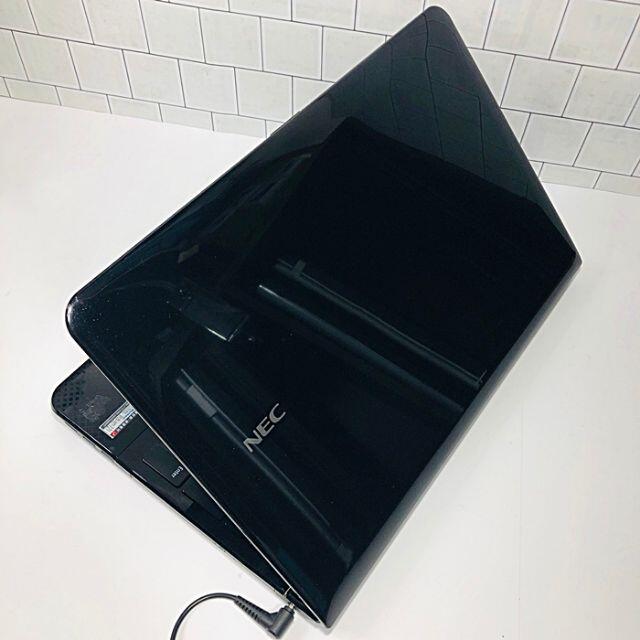 NEC(エヌイーシー)のWebカメラ付♪即利用可能★大容量750G/DVD/NEC/ブラックノートPC スマホ/家電/カメラのPC/タブレット(ノートPC)の商品写真