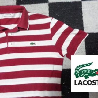 ラコステ(LACOSTE)の【ラコステ】半袖鹿の子ポロシャツ5赤白ボーダーLACOSTE(ポロシャツ)