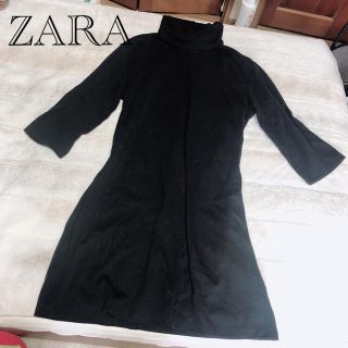 ザラ(ZARA)のZARA ザラ　ブラック　タートルネック　ワンピース(ミニワンピース)