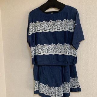 超美品 LE CIEL BLUE ルシェルブルー ビジューセットアップ