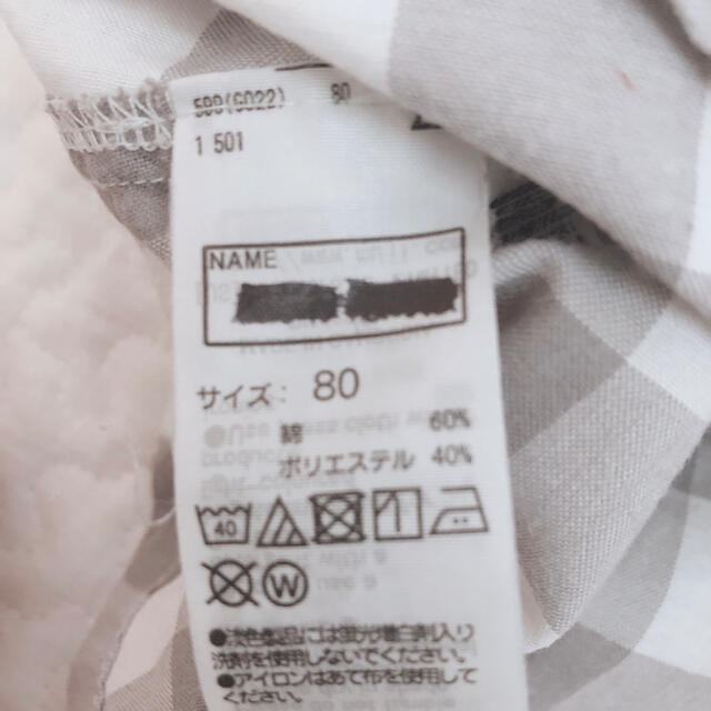 MUJI (無印良品)(ムジルシリョウヒン)の無印　チェック　ワンピース　チュニック　80 キッズ/ベビー/マタニティのベビー服(~85cm)(ワンピース)の商品写真