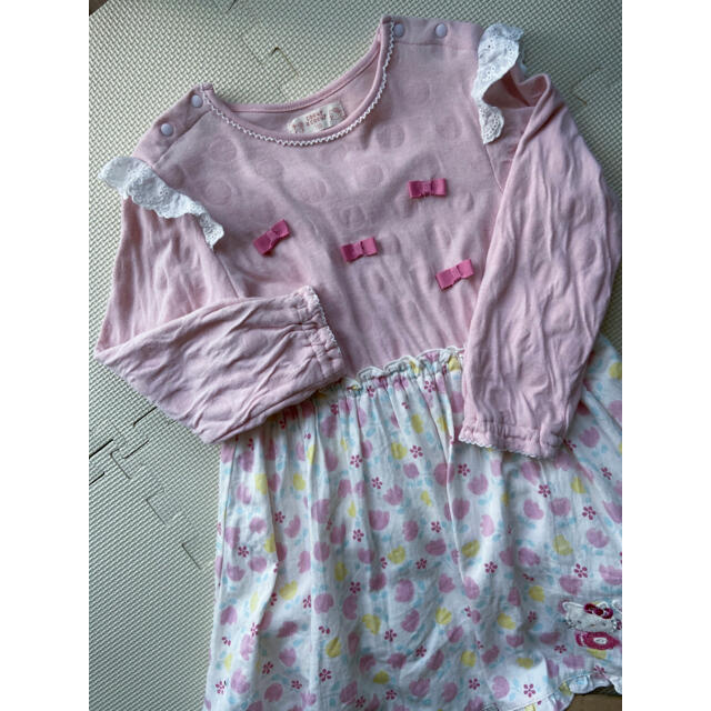 coeur a coeur(クーラクール)のさち様専用　クーラクール　キティコラボ　ワンピース　110 used キッズ/ベビー/マタニティのキッズ服女の子用(90cm~)(ワンピース)の商品写真