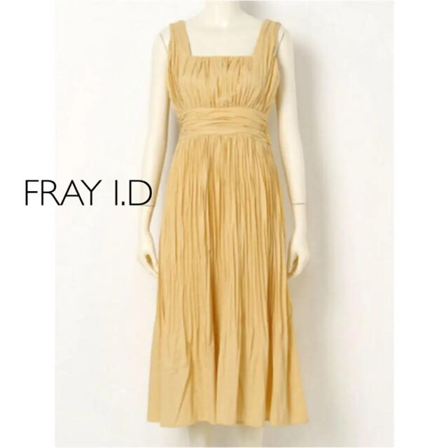 FRAY I.D ワッシャープリーツワンピース イエロー 黄色