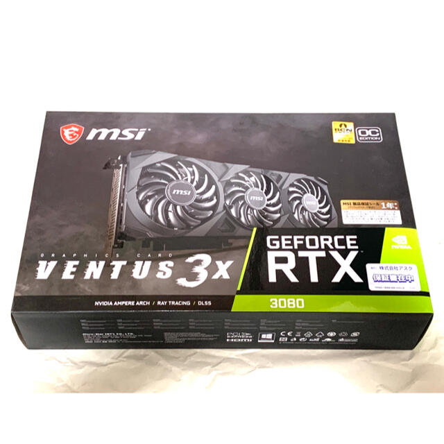 新品　MSI　GeForce RTX 3080 VENTUS 3X 10G OC スマホ/家電/カメラのPC/タブレット(PCパーツ)の商品写真