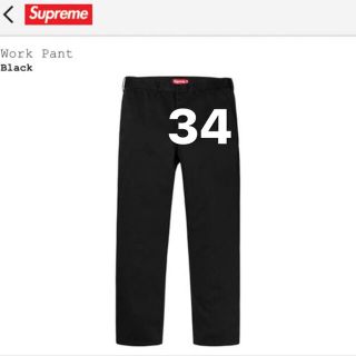 シュプリーム(Supreme)のsupreme work pant 黒 34(ワークパンツ/カーゴパンツ)