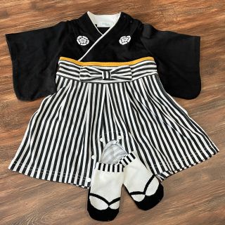 ベビー袴 ロンパース 60サイズ ＋ 足袋靴下セット♡(和服/着物)