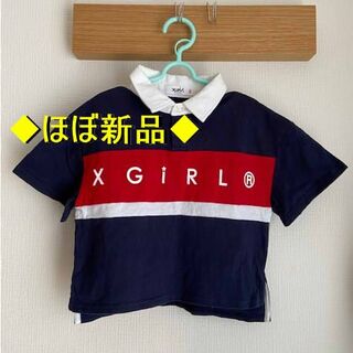 エックスガールステージス(X-girl Stages)の◆ほぼ新品◆【X-girl stages】エックスガール　ロゴラガーシャツ(Tシャツ/カットソー)