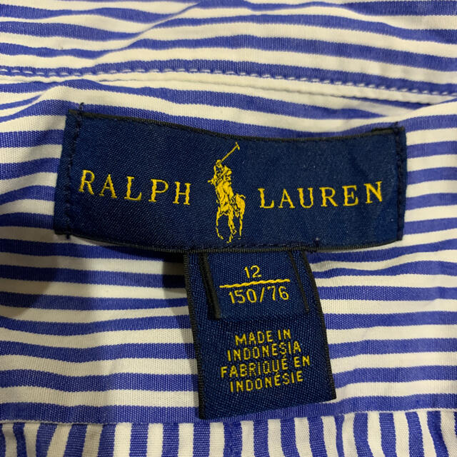 Ralph Lauren(ラルフローレン)のラルフローレン　青白ストライプシャツ　150 キッズ/ベビー/マタニティのキッズ服男の子用(90cm~)(ブラウス)の商品写真