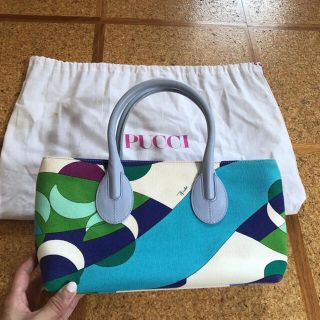 エミリオプッチ(EMILIO PUCCI)のお値下げ☆エミリオプッチ　夏　爽やか　ブルー(ハンドバッグ)