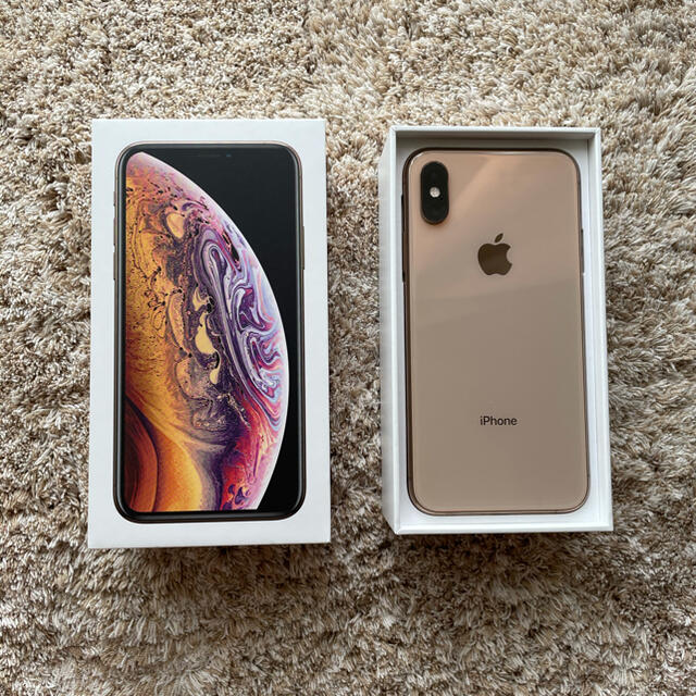 iPhonexs 64GB SIMフリー　GOLD 本体　ガラスコーティング済