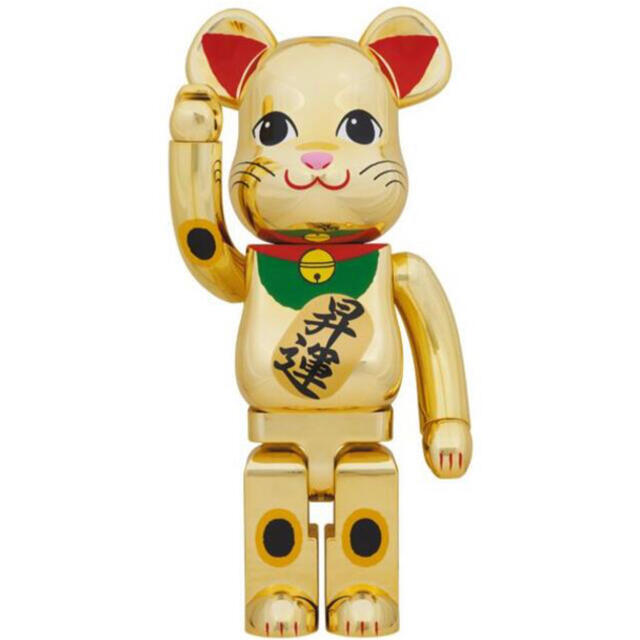 MEDICOM TOY(メディコムトイ)のBE@RBRICK ベアブリック 招き猫 金メッキ 昇運 1000% 未開封 エンタメ/ホビーのフィギュア(その他)の商品写真