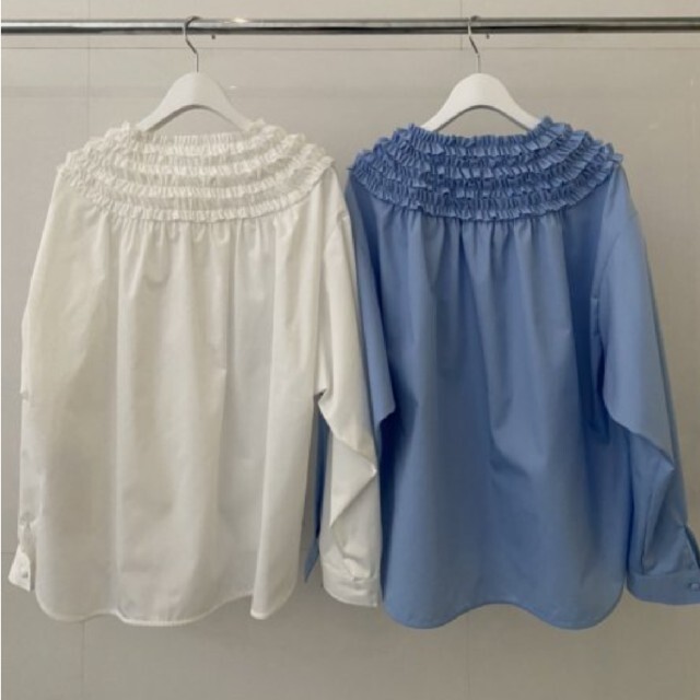 mini frill blouse ミニフリルブラウス　ブルー