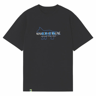 メゾンキツネ(MAISON KITSUNE')のADER ERROR MAISON KITSUNÉ ロゴ　Tシャツ　2 ブルー(Tシャツ/カットソー(半袖/袖なし))