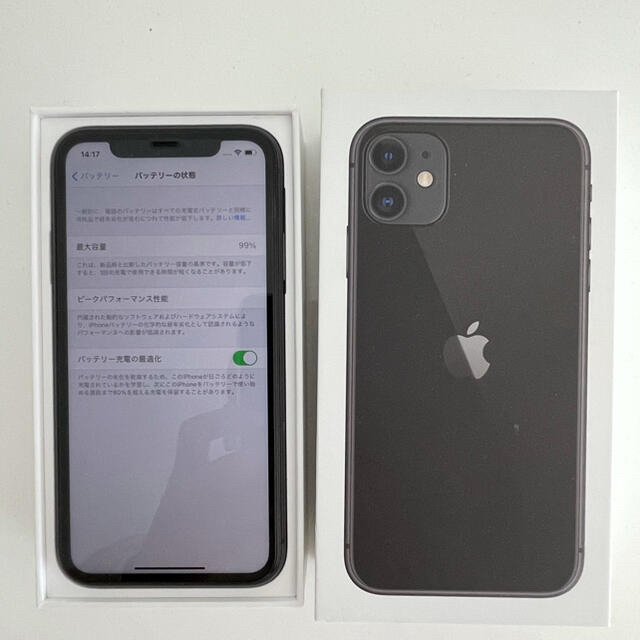 iPhone(アイフォーン)の美品　iPhone11 sim free 128GB ブラック スマホ/家電/カメラのスマートフォン/携帯電話(スマートフォン本体)の商品写真