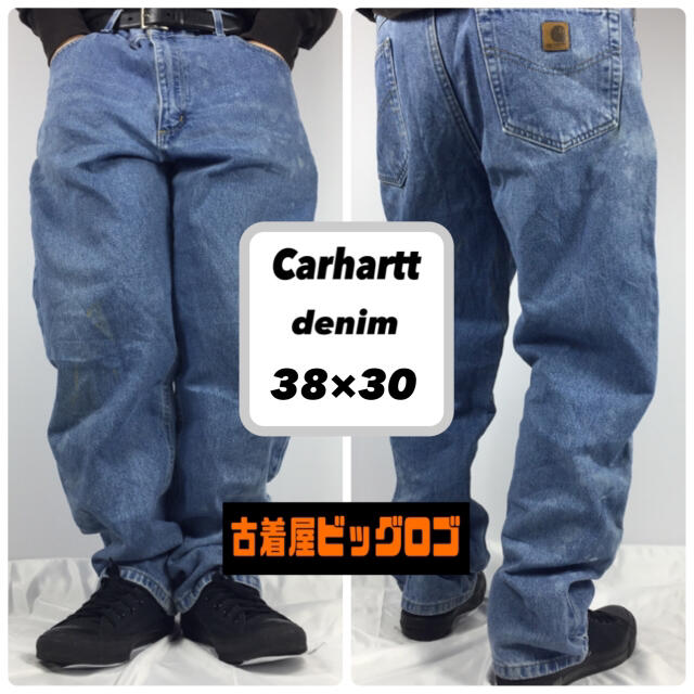 carhartt(カーハート)の古着 Carhartt カーハート デニム パンツ 革パッチ ロゴ インディゴ メンズのパンツ(デニム/ジーンズ)の商品写真