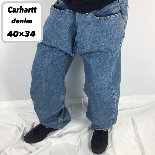 Carhartt カーハート デニム パンツ 革パッチ ロゴ メキシコ製