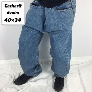 カーハート(carhartt)の古着 Carhartt カーハート デニム パンツ 革パッチ ロゴ メキシコ製(デニム/ジーンズ)