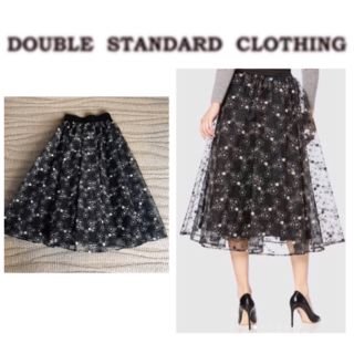 ダブルスタンダードクロージング(DOUBLE STANDARD CLOTHING)の除菌クリーニング済・極美品★ダブルスタンダード　フラワーオーガンジー スカート (ロングスカート)