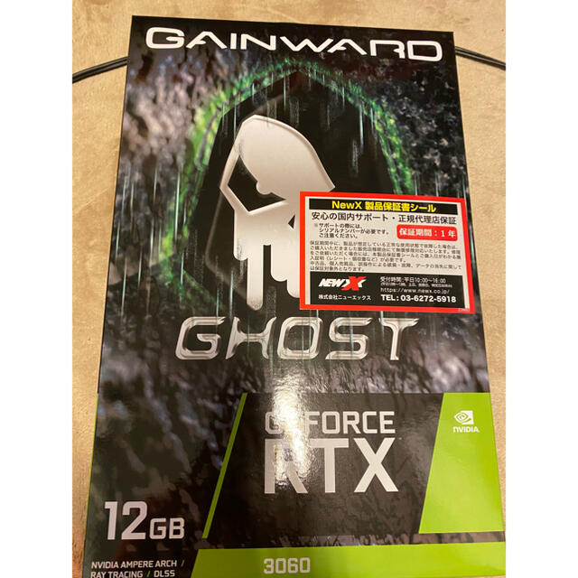 Ghost(ゴースト)のGAINWAND Geforce RTX 3060 ghost 12GB 新品 スマホ/家電/カメラのPC/タブレット(PCパーツ)の商品写真