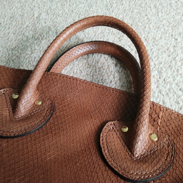 【美品】FRAMeWORK◆YOUNG＆OLSEN パイソンTOTE M◆