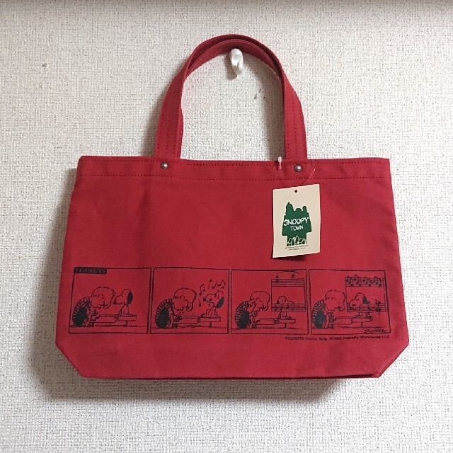 一澤信三郎帆布×スヌーピー コラボ トートバッグ 赤色 Sサイズの通販