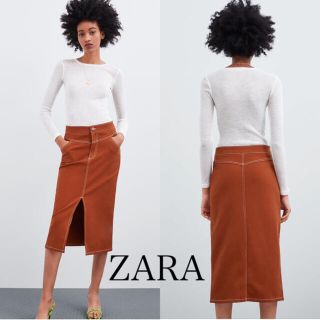 ザラ(ZARA)の《新品》ZARA トップステッチ入りタイトスカート XS(ロングスカート)