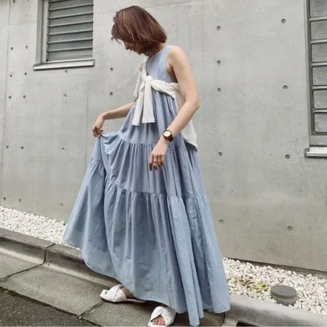 cotton voile ボリュームドレス