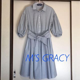 エムズグレイシー(M'S GRACY)のエムズグレイシー　M's ピンストライプワンピース(ひざ丈ワンピース)