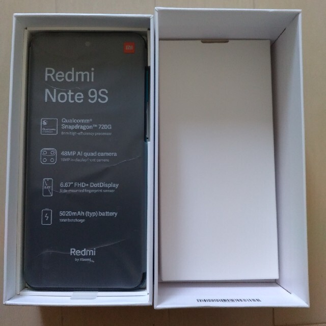 ANDROID(アンドロイド)のXiaomi  redmi note 9s 128GB オーロラブルー　国内版 スマホ/家電/カメラのスマートフォン/携帯電話(スマートフォン本体)の商品写真