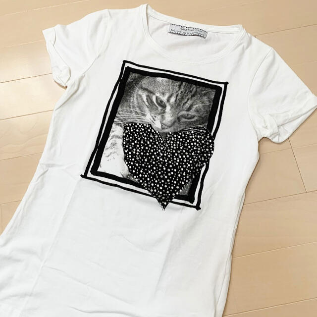 ZARA(ザラ)の試着のみ＊ZARA/ザラ　猫ちゃんTシャツ レディースのトップス(Tシャツ(半袖/袖なし))の商品写真