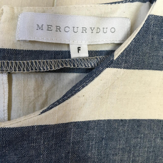 MERCURYDUO(マーキュリーデュオ)のMERCURYDUO 袖フリル ボーダー ブラウス レディースのトップス(シャツ/ブラウス(半袖/袖なし))の商品写真