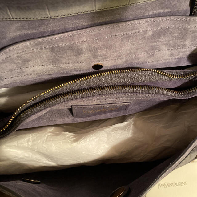 Saint Laurent(サンローラン)の＊サンローラン＊ヌバック皮クロコ型押しミューズトゥ レディースのバッグ(ハンドバッグ)の商品写真