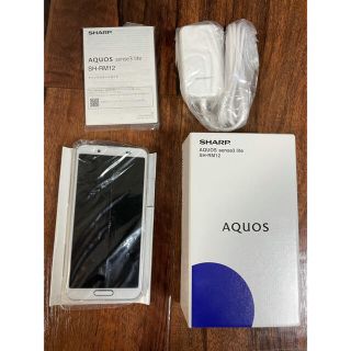 アクオス(AQUOS)のSHARP AQUOS sense3 lite SH-RM12 白　楽天モバイル(スマートフォン本体)