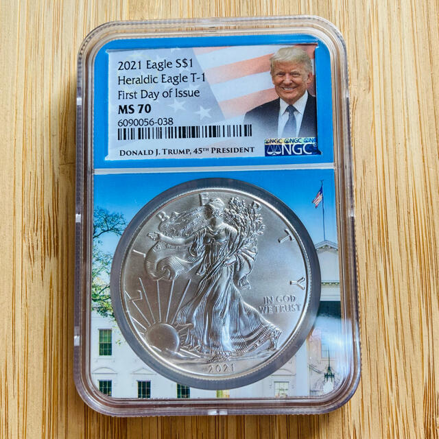 トランプ大統領ラベル　NGC MS70 ホワイトハウスラベル　2021 エンタメ/ホビーの美術品/アンティーク(貨幣)の商品写真