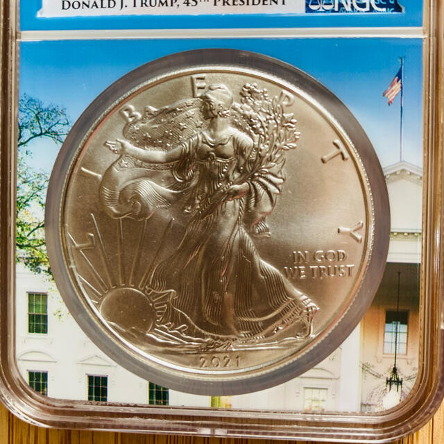 トランプ大統領ラベル　NGC MS70 ホワイトハウスラベル　2021 エンタメ/ホビーの美術品/アンティーク(貨幣)の商品写真