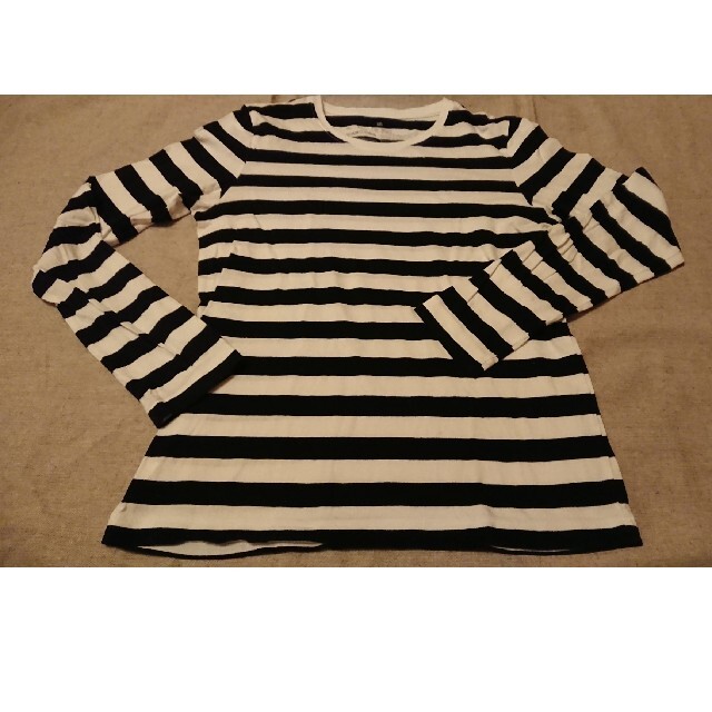 MUJI (無印良品)(ムジルシリョウヒン)のボーダーTシャツ 中古品 レディースのトップス(Tシャツ(長袖/七分))の商品写真