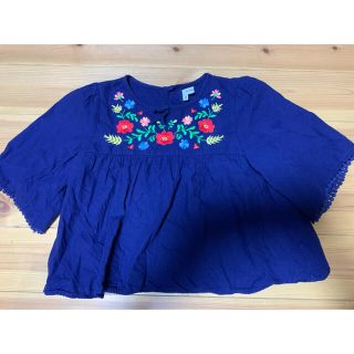 グローバルワーク(GLOBAL WORK)のグローバルワークキッズ 刺繍 チュニック XL 120 130(Tシャツ/カットソー)