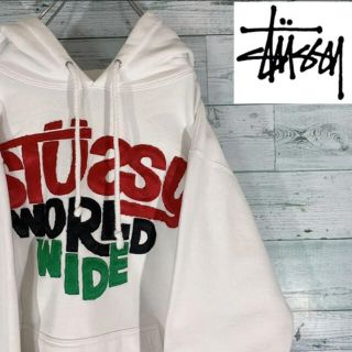 ステューシー(STUSSY)の《激レア》STUSSY ステューシー パッチ刺繍ロゴ フーディー パーカー 古着(パーカー)