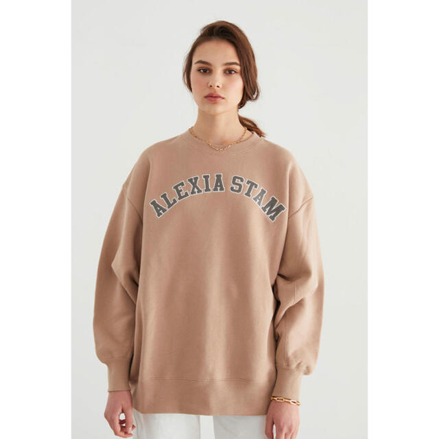 ALEXIA STAM(アリシアスタン)のFront Arch Logo Sweatshirt Beige/スウェット レディースのトップス(トレーナー/スウェット)の商品写真