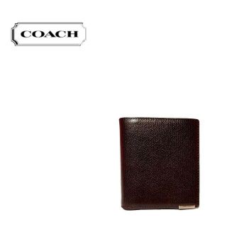 コーチ(COACH)のCOACH　コーチ　二つ折り　財布　レザー　ブラウン(折り財布)