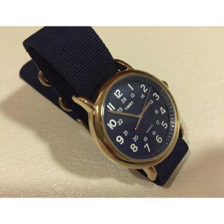 タイメックス(TIMEX)のTIMEX ゴールド✖️ネイビー 時計 (腕時計)